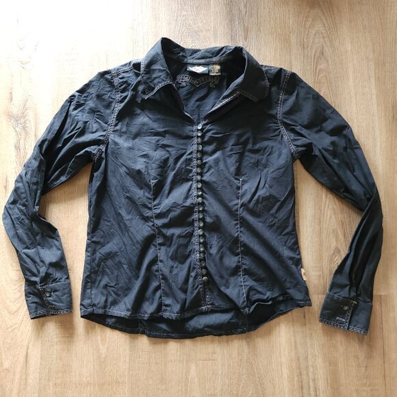 Harley Davidson Black Cotton Button up shirt - Picture 4 of 8